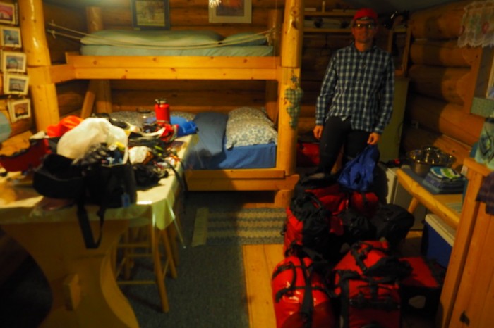Canada 123 - Filling up the log cabin with our panniers!