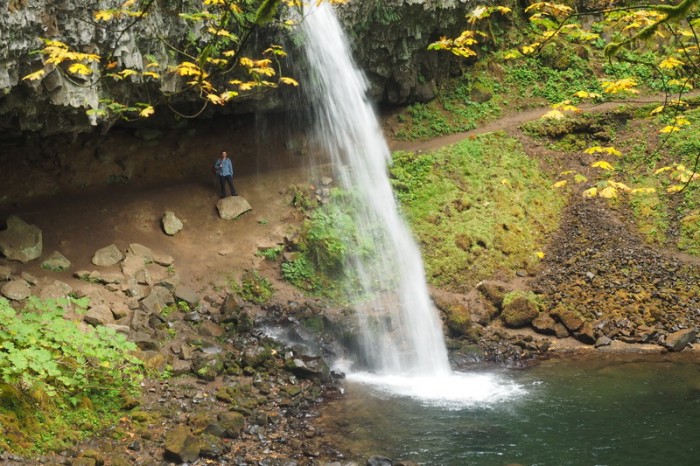 Portland, Oregon - David hiking behind Horsetail Falls