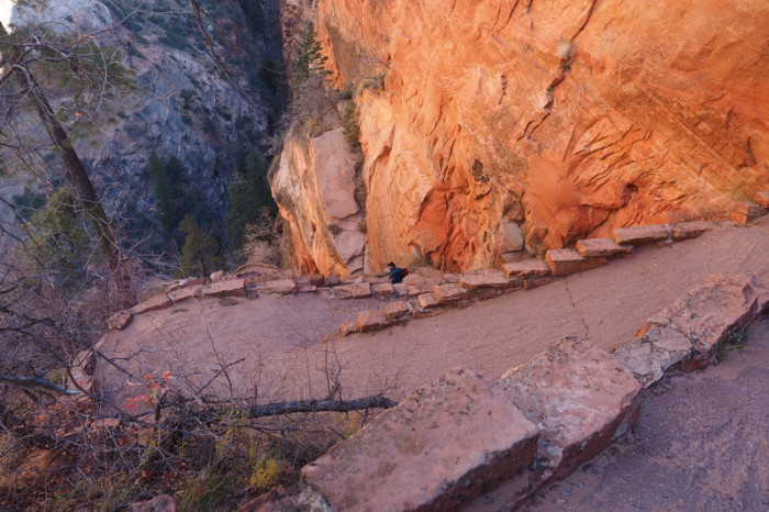 USA Road Trip - Hiking "the wiggle" on the Angels Landing Trail, Zion National Park, Utah
