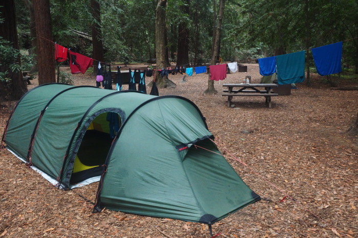 SF to LA - Our campsite at Pfeiffer Big Sur State Park 