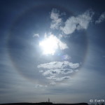 On the afternoon of Day 2, the sun was surrounded by a circle ... strange, but beautiful