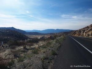Cycling on Highway 3 to the Guadalupe Valley