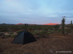 Our campsite near near Láguná Chapá on Day 2 of our Central Desert crossing