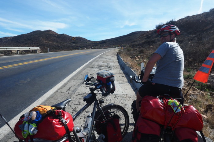 Baja California - David on the road to the Guadalupe Valley