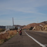 Jo on the road to the Guadalupe Valley, Baja California
