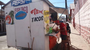 Enjoying some fish tacos for lunch in Santa Rosalia