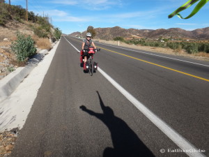 Jo riding the downhill into the Guadalupe Valley