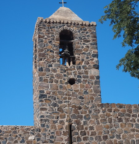 Baja California - The bell tower, Mision Santa Rosalia de Mulege, Mulege