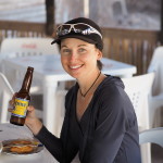 Jo enjoying a cerveza and some fish tacos on our day off in Mulege