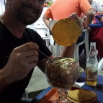 David enjoying some Ceviche in Todos Santos