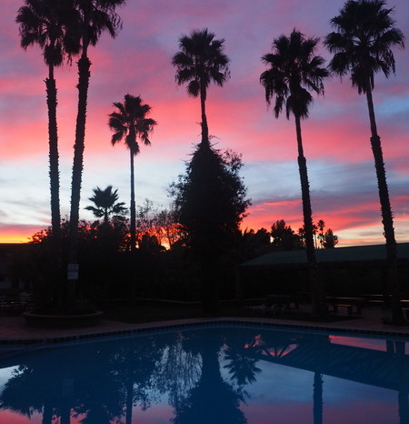 Baja California - Sunset at the Posada Inn, Guadalupe Valley