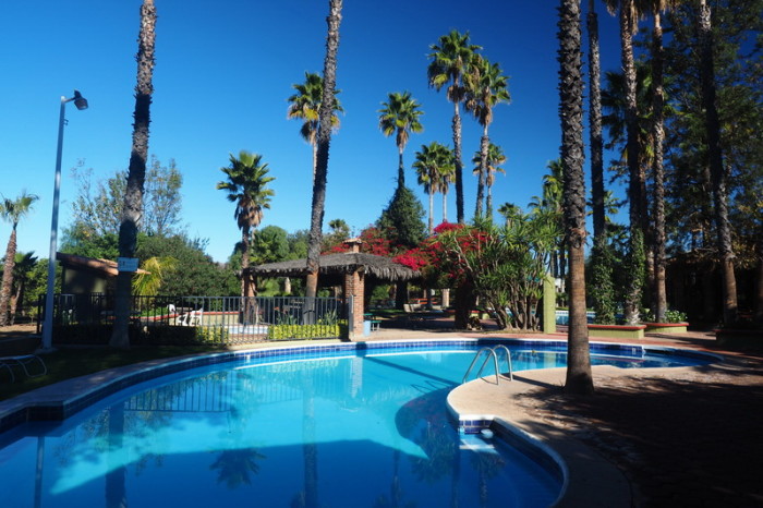 Baja California - The swimming pool at the Posada Inn, Rancho Maria Teresa, Guadalupe Valle