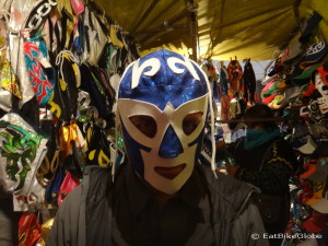 David trying on one of the Lucha Libre masks!