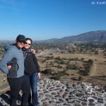 We arrived at Teotihuacán before 8am and had the whole place to ourselves! Here we are at the Pyramid of the Sun with views of the Pyramid of the Moon