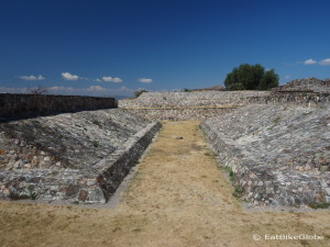 The ancient ball court at the Yagul Ruins