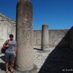 David and some of the ancient columns at the Mitla Ruins