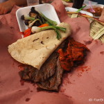 Yum - grilled beef and veggies at the Grilled Meat Hall at the Mercado 20 de Noviembre, Oaxaca