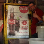 "Its happy time!" with rum and cokes in Sarteneja, Belize