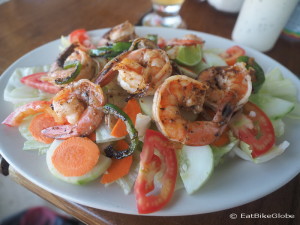Yummy prawn salad, Estel's Dine by the Sea, San Pedro, Belize