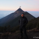 David and Volcano de Fuego at sunrise