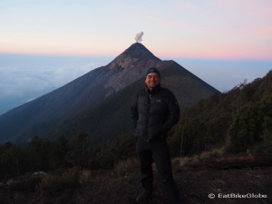 David and Volcano de Fuego at sunrise