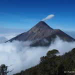 Stunning Volcano de Fuego enveloped  by clouds