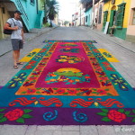 My favourite sawdust carpet in Flores, Guatemala