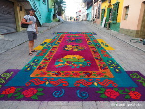 My favourite sawdust carpet in Flores, Guatemala