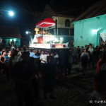Watching the Semana Santa (Easter) procession in Flores, Guatemala