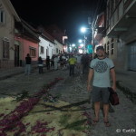 The aftermath of the Semana Santa (Easter) procession in Flores, Guatemala