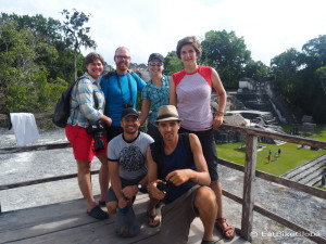 Enjoying Tikal with our fellow cycle tourers!