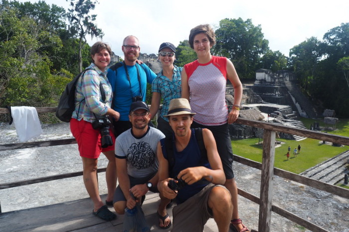 Guatemala - Enjoying Tikal with our fellow cycle tourers!