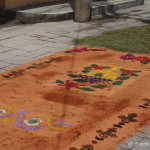 Beautiful sawdust carpets for Semana Santa (Easter), Flores, Guatemala