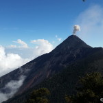 Spectacular Volcano de Fuego, viewed from  Volcano Acatenango, Guatemala