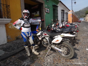 David and his dirt bike, Antigua, Guatemala