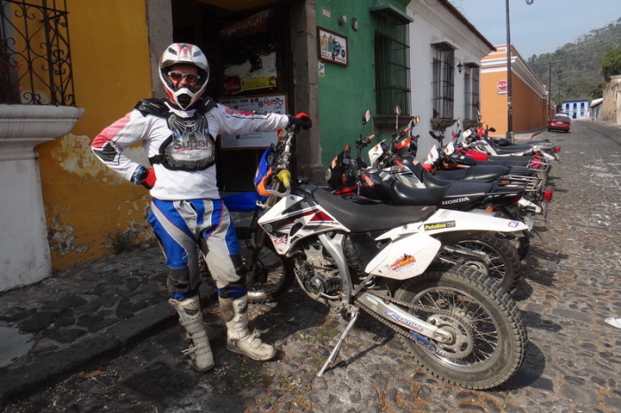 Guatemala - David and his dirt bike, Antigua, Guatemala