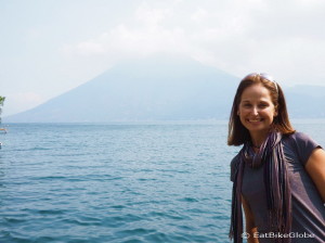 Jo and Volcano San Pedro, Lake Atitlan, Guatemala