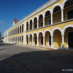 The beautiful Centro Cultural "El Palacio" (Museo de Fortificaciones, Comercio y Navegación), Campeche, Campeche, Mexico