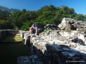 David taking a break at the Palace, Palenque, Chiapas, Mexico