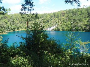 One of the lovely lakes making up the Lagunas de Colores, in the Lagos de Montebello National Park, Chiapas, Mexico