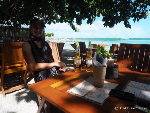 Enjoying some beers with a view, Laguna Bacalar, Quintana Roo, Mexico