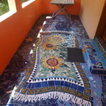 Beautiful mosaics outside our villa! Mayan Beach Garden, near Mahahual, Quintana Roo, Mexico