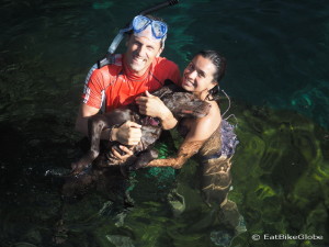 Martin, Adriana and Diva enjoying a swim in the cenote!