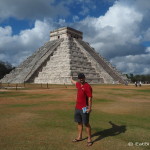 David and "El Castillo", Chichen Itza, Yucatan, Mexico