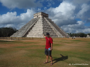 David and "El Castillo", Chichen Itza, Yucatan, Mexico