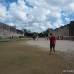 The enormous "Great Ball Court", Chichen Itza, Yucatan, Mexico