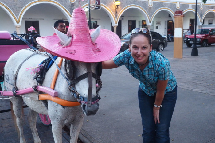 Mexican Road Trip - Taking a tour of the yellow town of Izamal, in a pink horse drawn carriage! Izamal, Yucatan, Mexico
