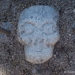 Cool carved skull in the ground, Coba Ruins, Quintana Roo, Mexico