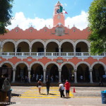 The Ayuntamiento, the old City Hall, with its distinctive clock tower, Merida, Yucatan, Mexico
