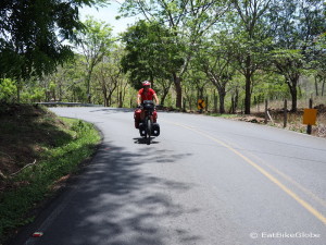 Hilly cycling on the  road (606) to the coast from Santa Elena, Costa Rica
